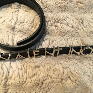 Mario Valentino Black Belt with Silver Accents